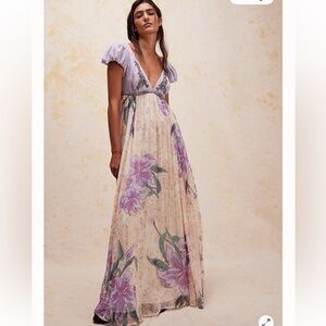 FREE PEOPLE COLETTE MAXI DRESS IN IVORY COMBO 12 EMBELLISHED